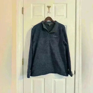 Eddie Bauer Sweatshirt size XL 1/4 button pullover blue